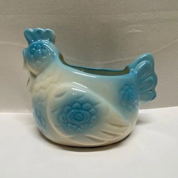 Henny Penny Chicken Succulent Planter Ceramic Figurine Handpainted Folkart GUC - Picture 3 of 10